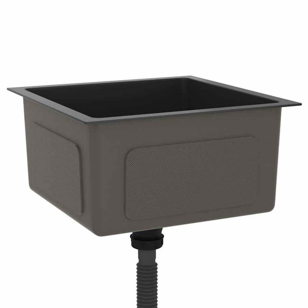 VIDAXL Evier de cuisine fait main Noir Acier inoxydable