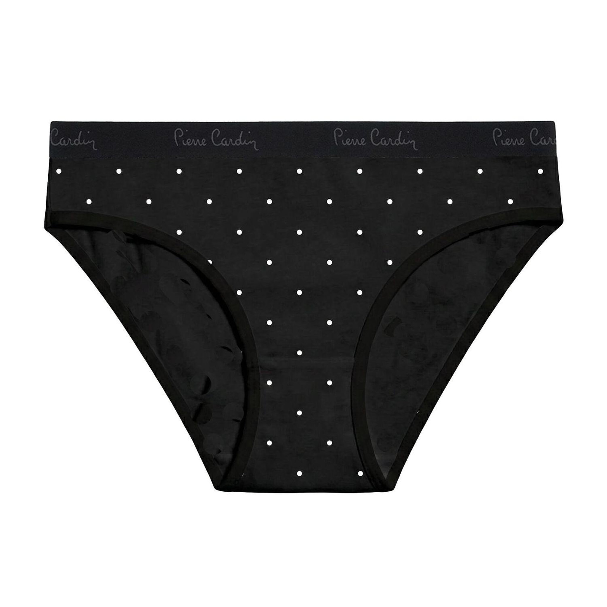 Voir la diapositive 3 : PIERRE CARDIN Lot de 3 slips femme  en coton uni et imprimé ceinture fine 2cm pck6