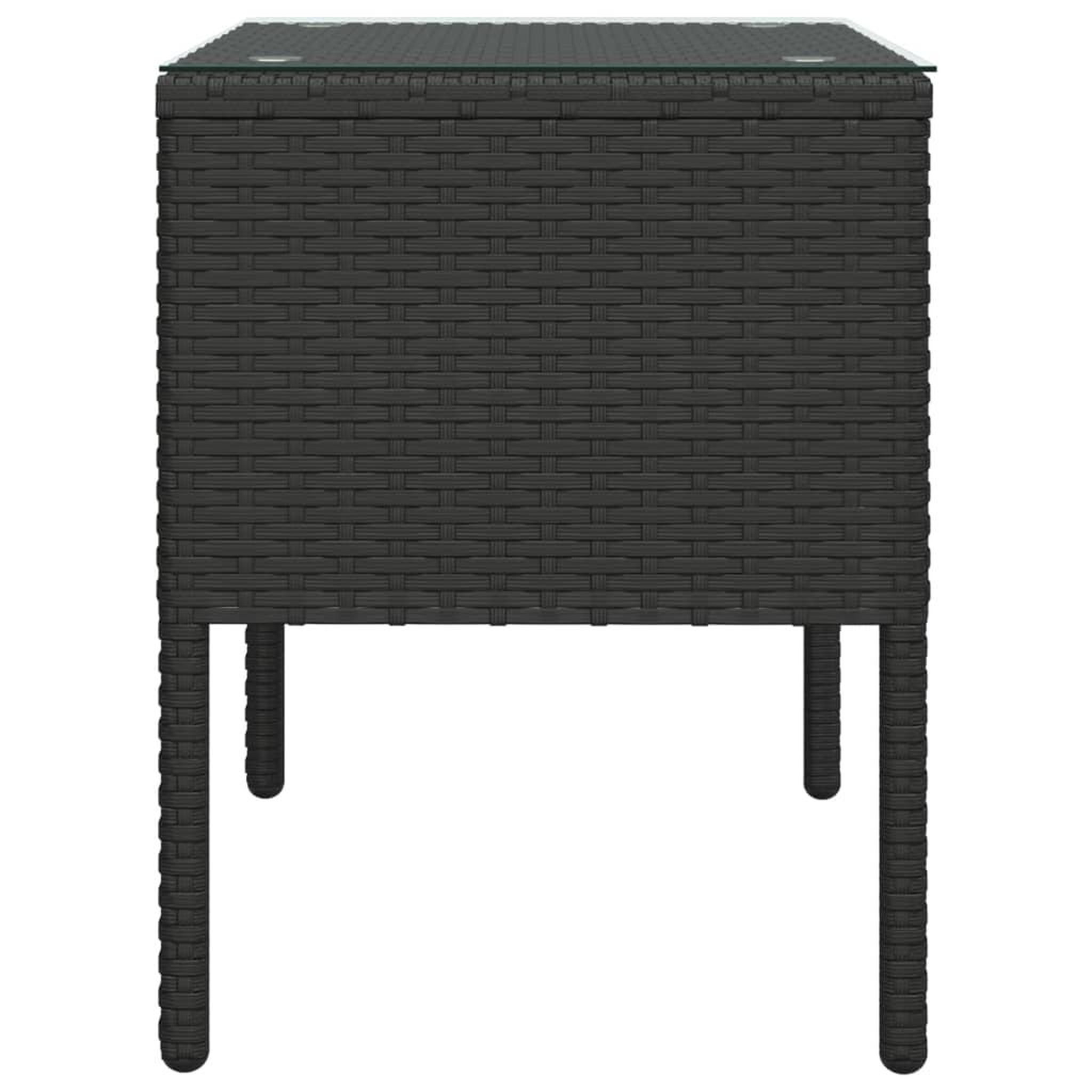Voir la diapositive 4 : VIDAXL Table d'appoint noir 53x37x48 cm poly rotin et verre trempe