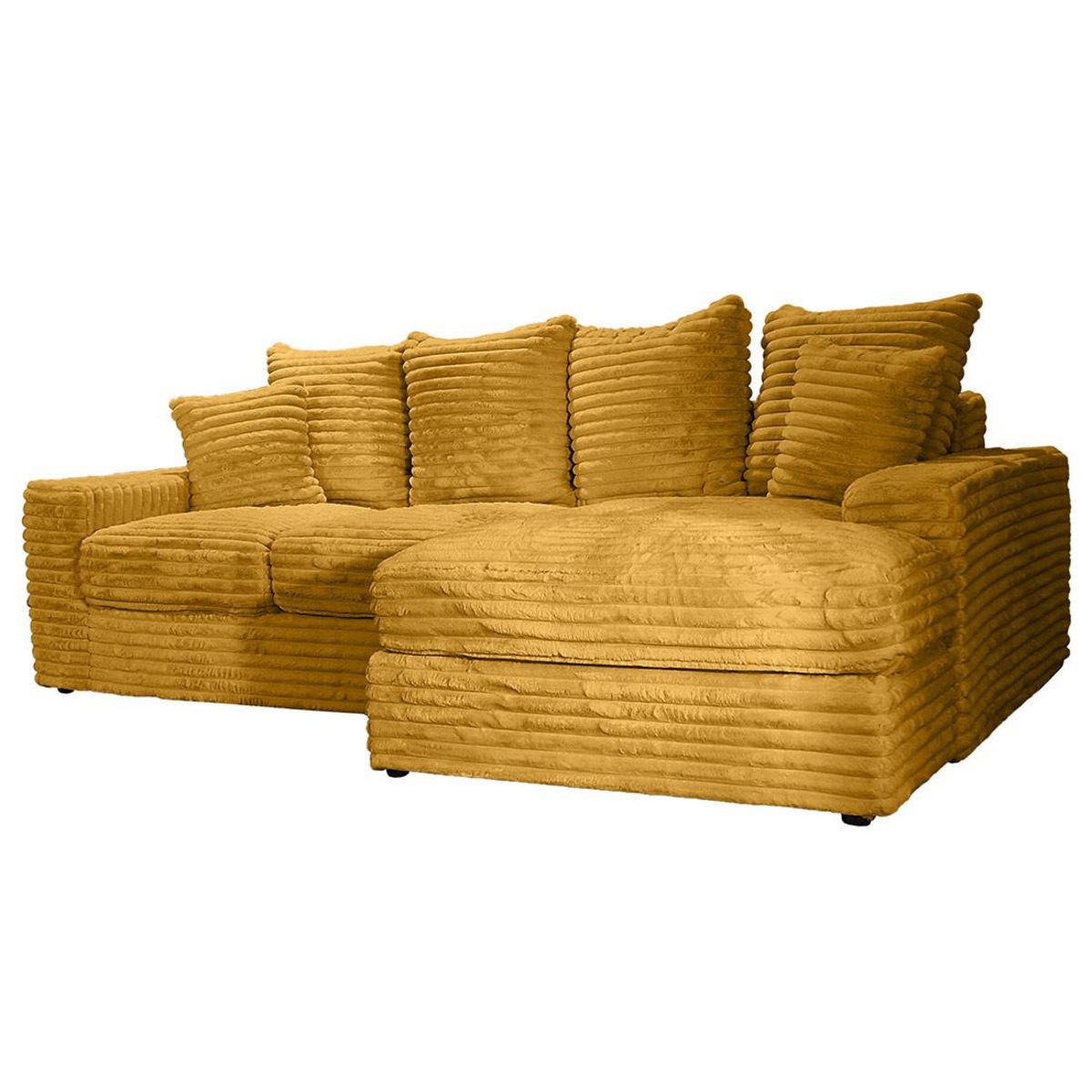 LISA DESIGN Andy - canapé d'angle droit 4 places en fausse fourrure côtelée