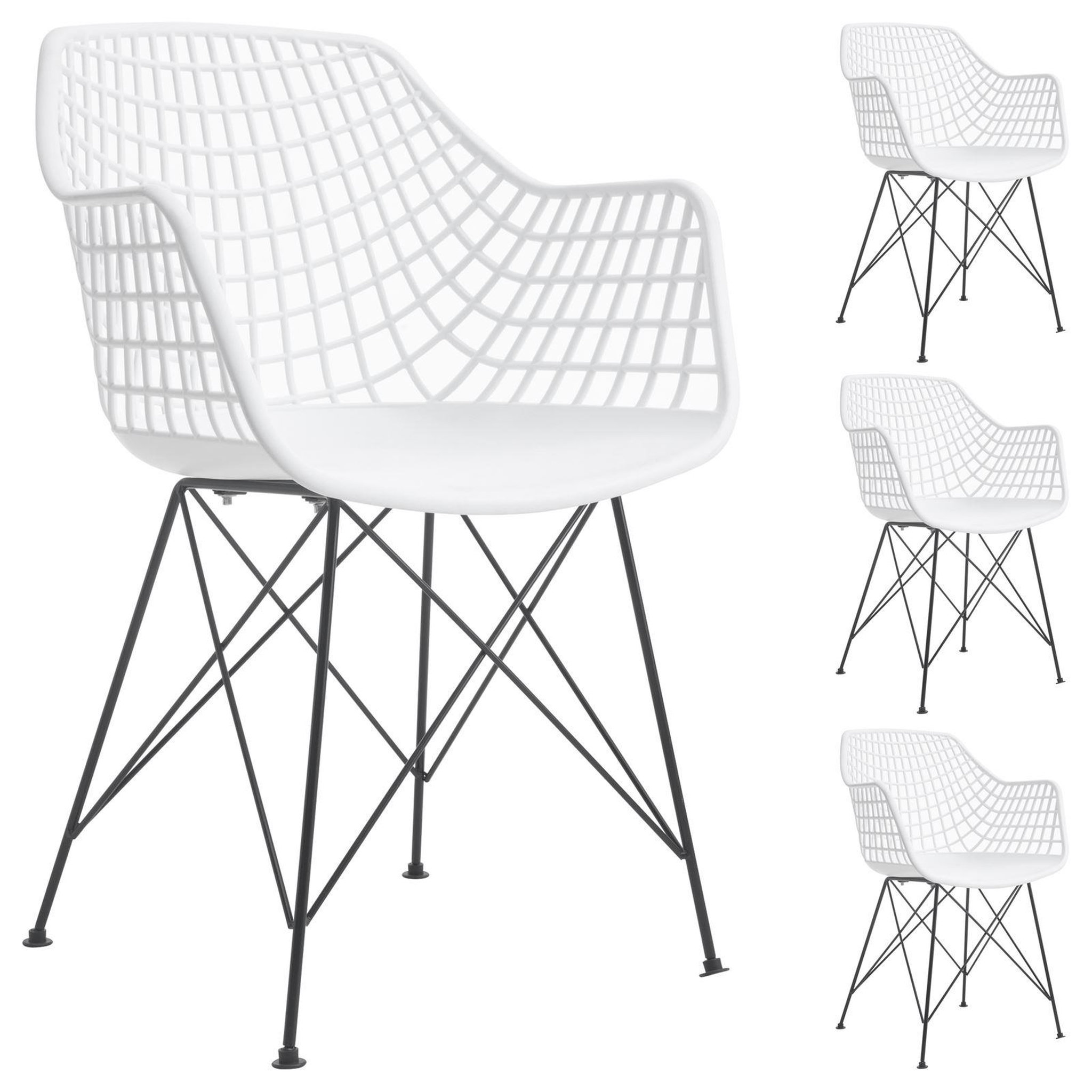 Voir la diapositive 1 : IDIMEX Lot de 4 chaises alicante, en plastique