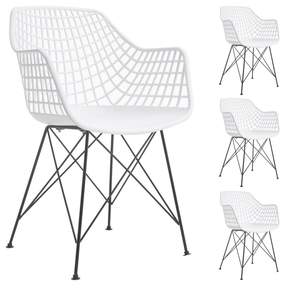 IDIMEX Lot de 4 chaises ALICANTE, en plastique