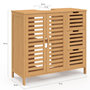 Voir la diapositive 5 : ID MARKET Meuble sous lavabo salle de bain bambou BEA avec placard et 3 tiroirs