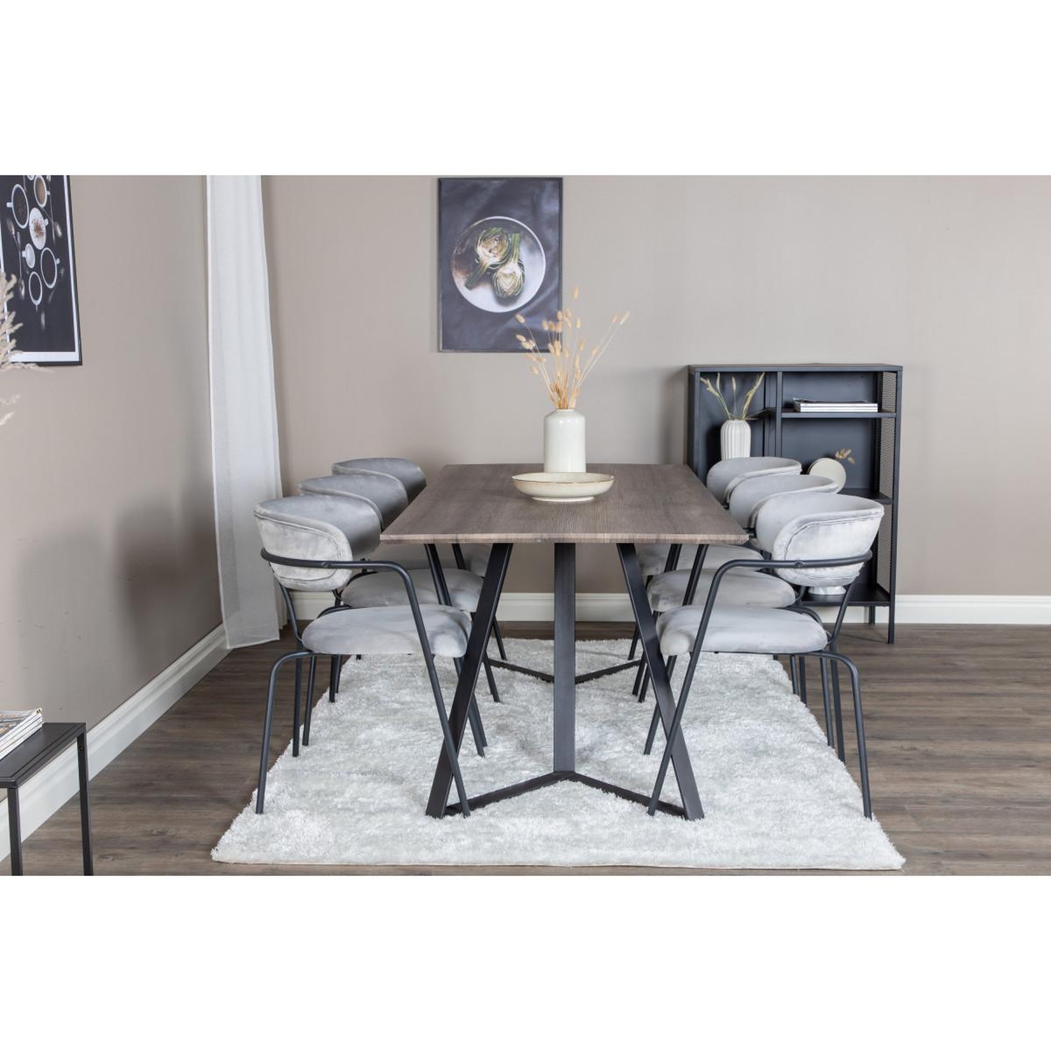 Voir la diapositive 6 : Paris Prix Ensemble table à manger & 6 chaises  marina & arrow  180cm naturel & gris