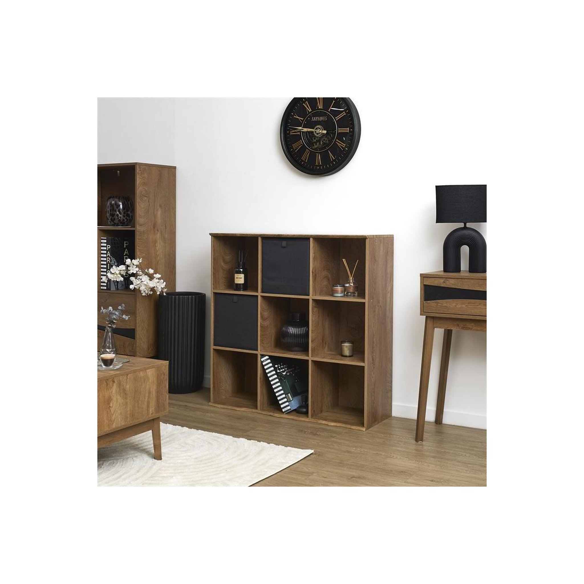 Voir la diapositive 5 : Paris Prix Étagère modulable 9 cases  forest  99cm marron