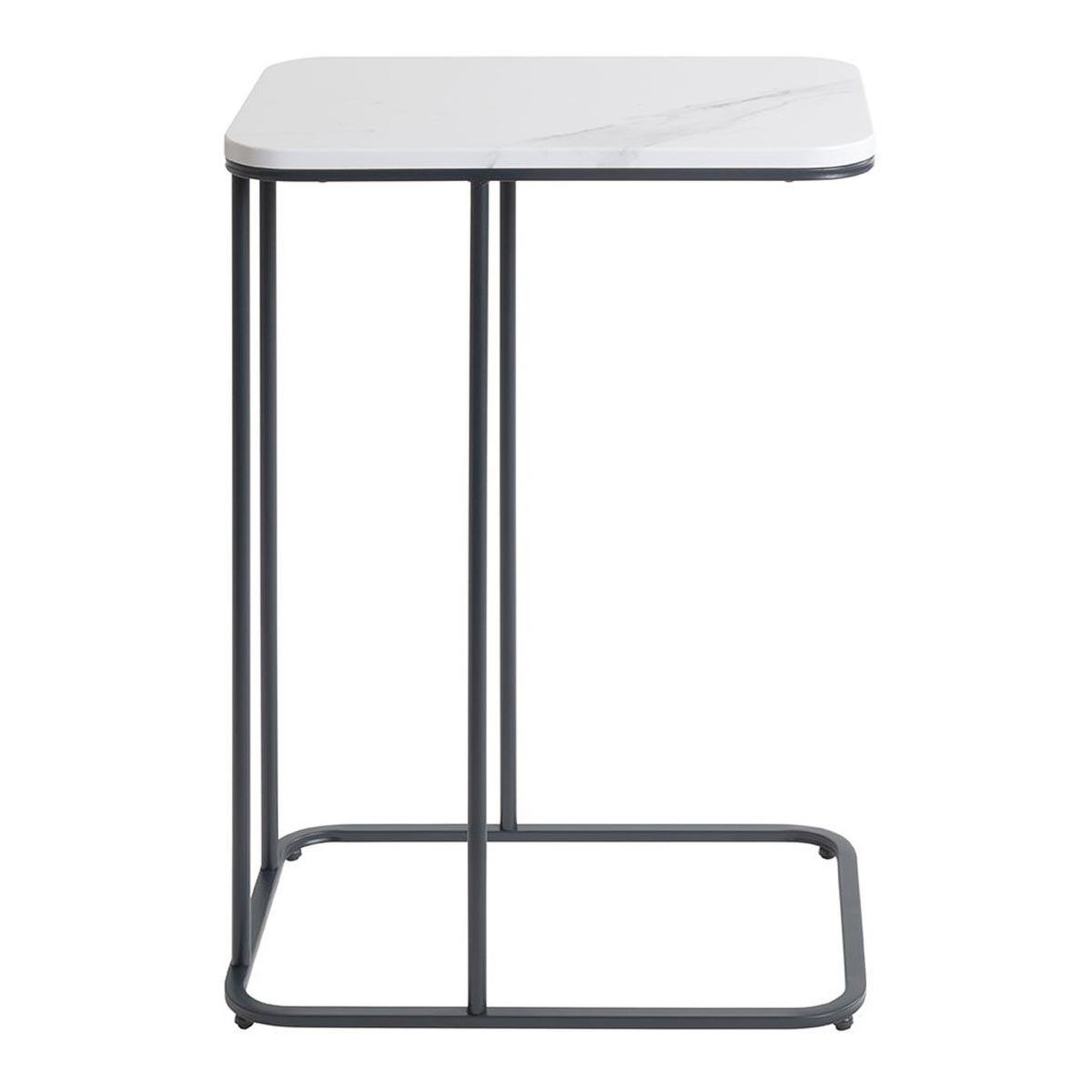 Voir la diapositive 3 : Paris Prix Table d'Appoint Effet Marbre  Alba  67cm Blanc & Noir