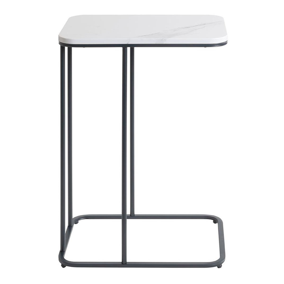 Paris Prix Table d'Appoint Effet Marbre  Alba  67cm Blanc & Noir