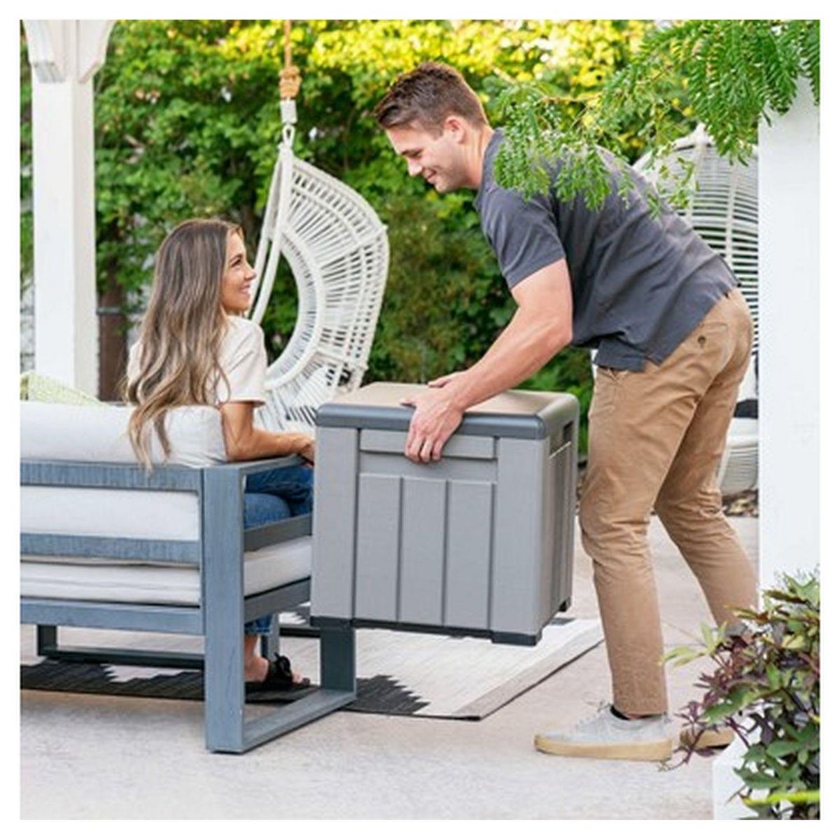 LIFETIME Coffre de rangement jardin - Imitation bois - 0,13 m3