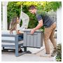 Voir la diapositive 1 : LIFETIME Coffre de rangement jardin - Imitation bois - 0,13 m3