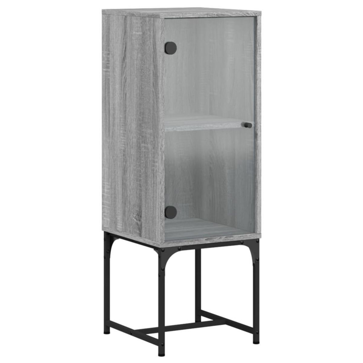 VIDAXL Armoire laterale avec porte en verre sonoma gris 35x37x100 cm