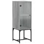 Voir la diapositive 2 : VIDAXL Armoire laterale avec porte en verre sonoma gris 35x37x100 cm