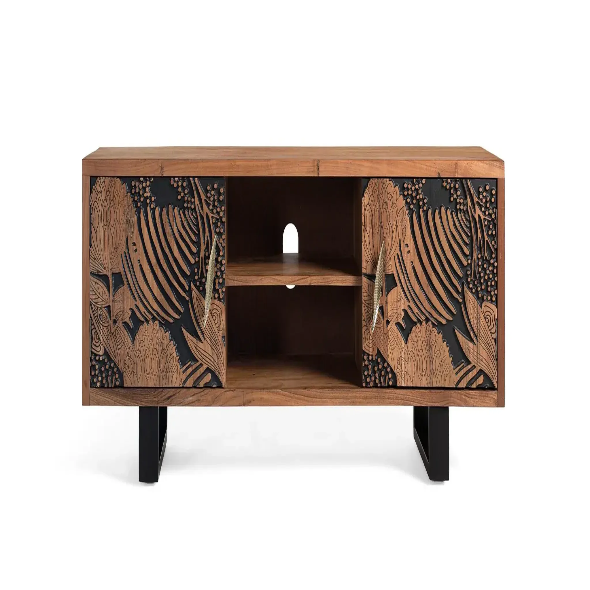 GINER Y COLOMER SL Meuble tv en bois d'acacia 160 cm style ethnique moderne