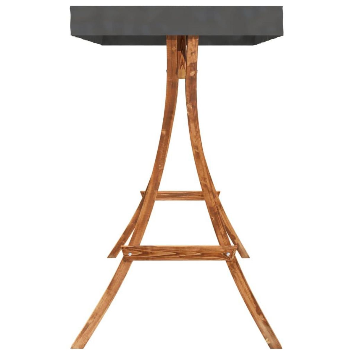 VIDAXL Cadre de balançoire toit anthracite Bois courbe a finition teck