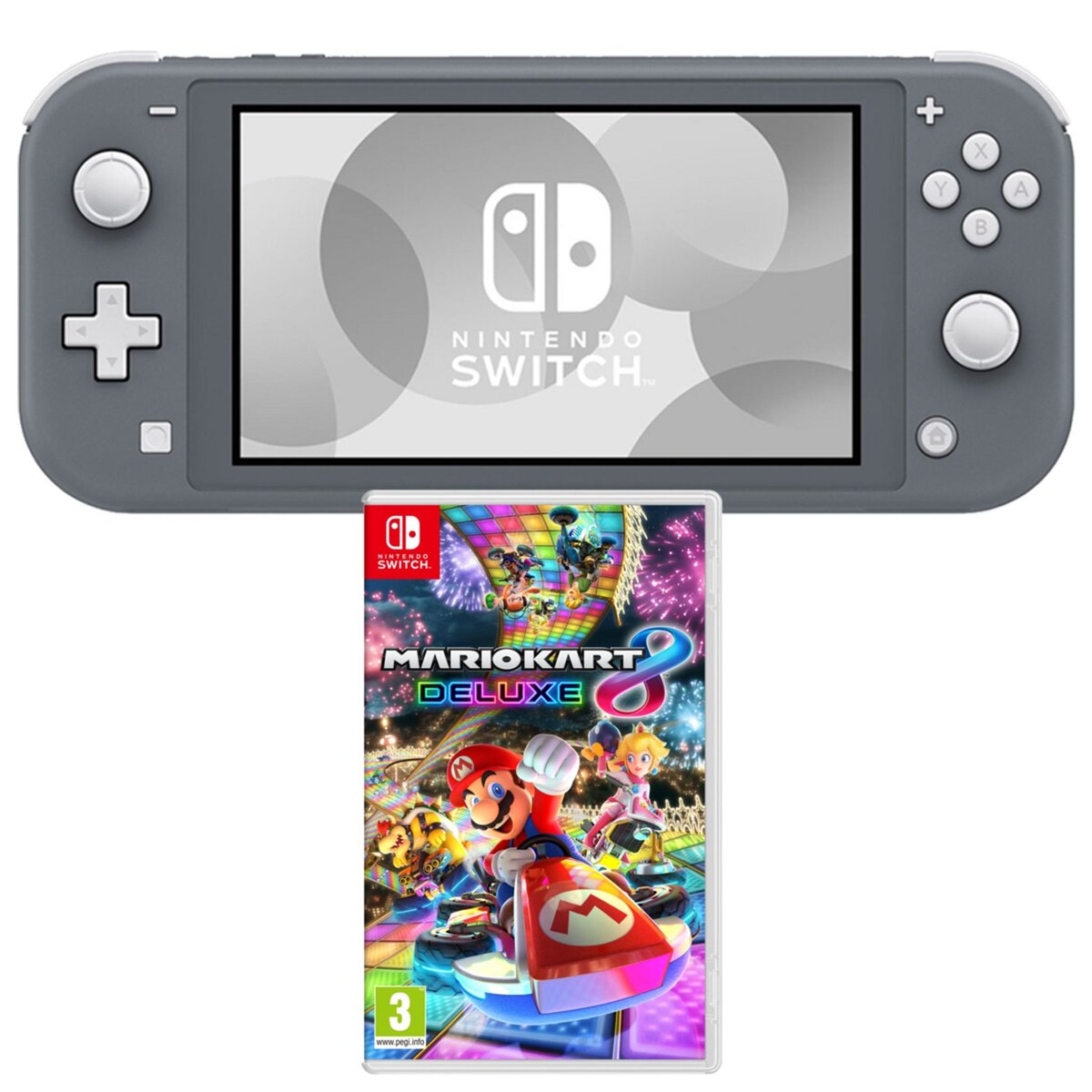 NINTENDO Console Nintendo Switch Lite Grise + Mario Kart 8 Deluxe pas