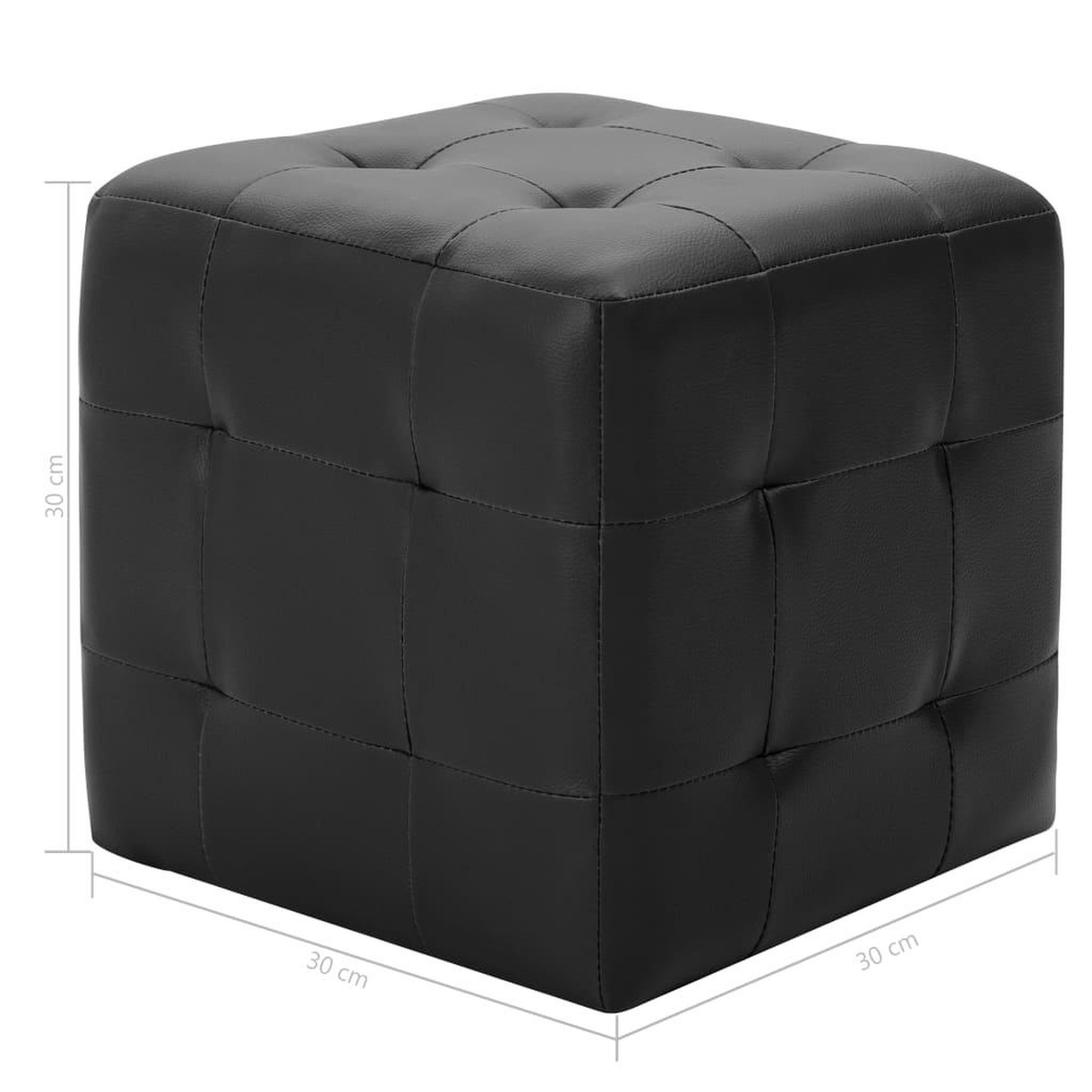 Voir la diapositive 5 : VIDAXL Poufs 2 pcs Noir 30 x 30 x 30 cm Similicuir