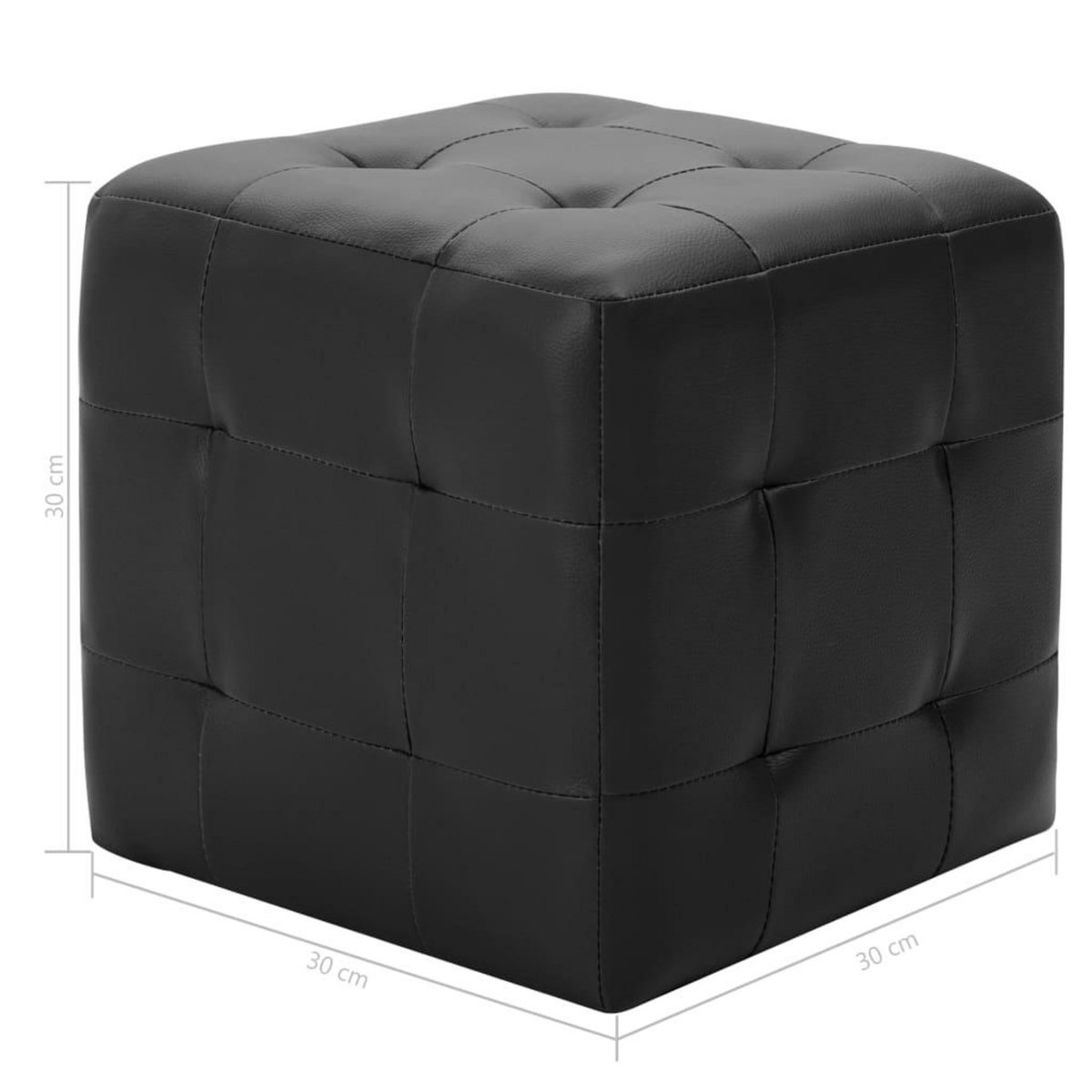VIDAXL Poufs 2 pcs Noir 30 x 30 x 30 cm Similicuir