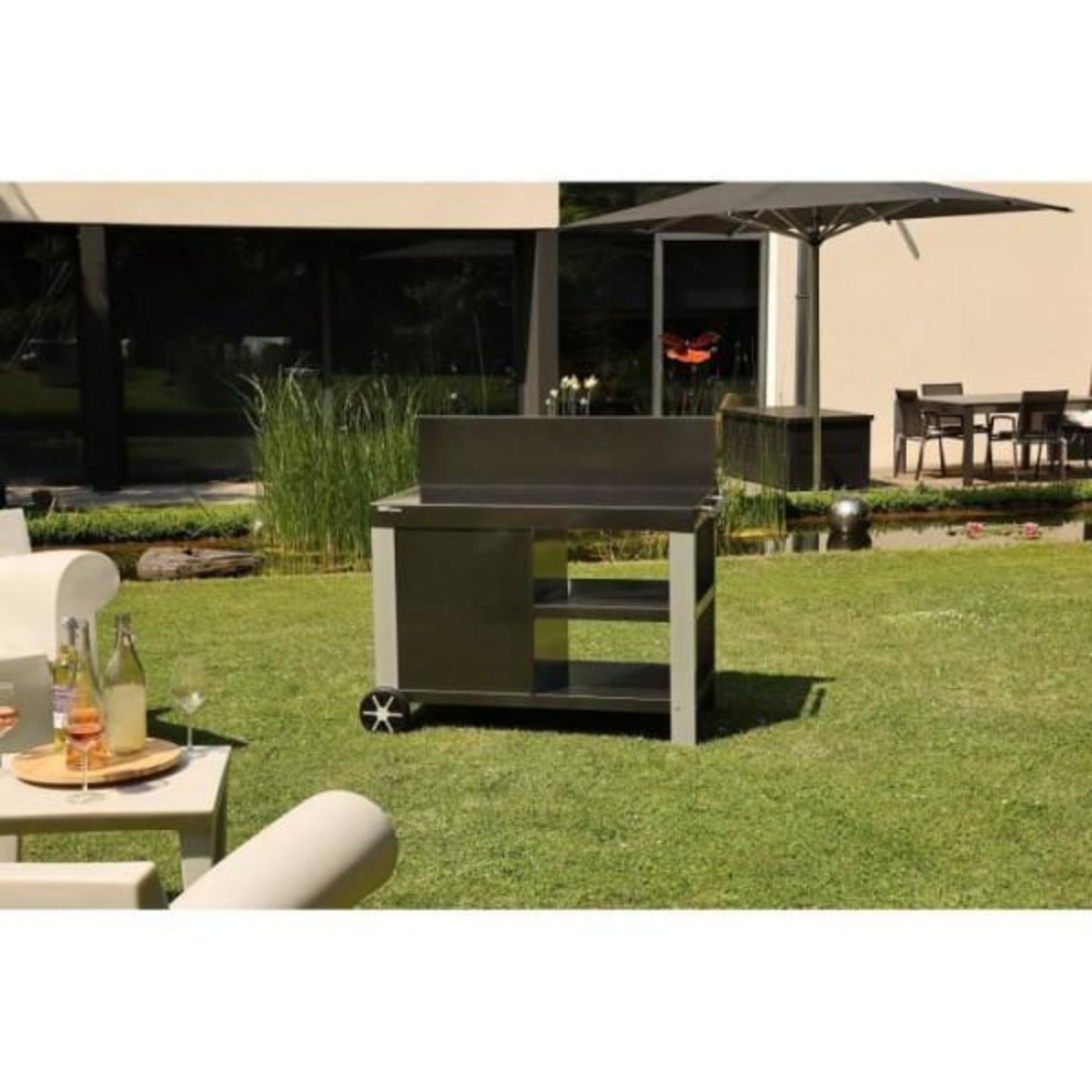 Cook'In Garden Desserte - COOK'IN GARDEN - Nova 110 - Avec crédence - 100% métal