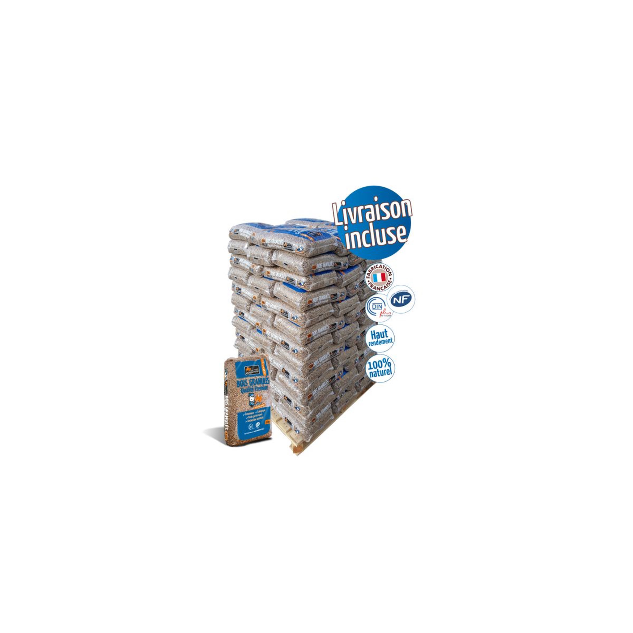 WOODSTOCK 1 Palette de granulés de bois - 66 sacs de 15 kg  