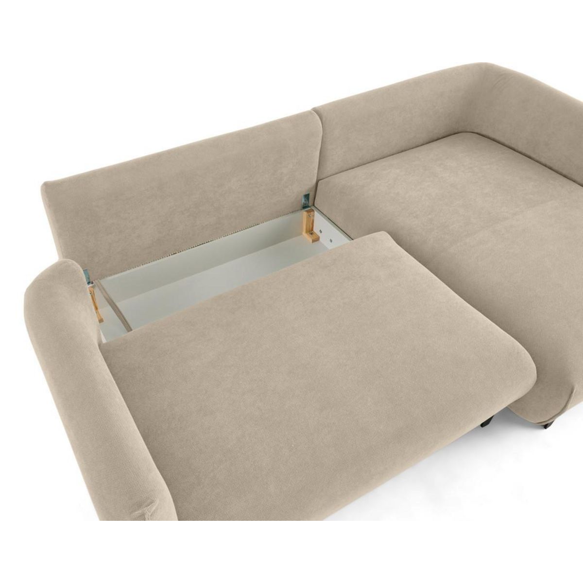 LISA DESIGN Gianni - canapé d'angle droit 4 places convertible avec coffre en tissu