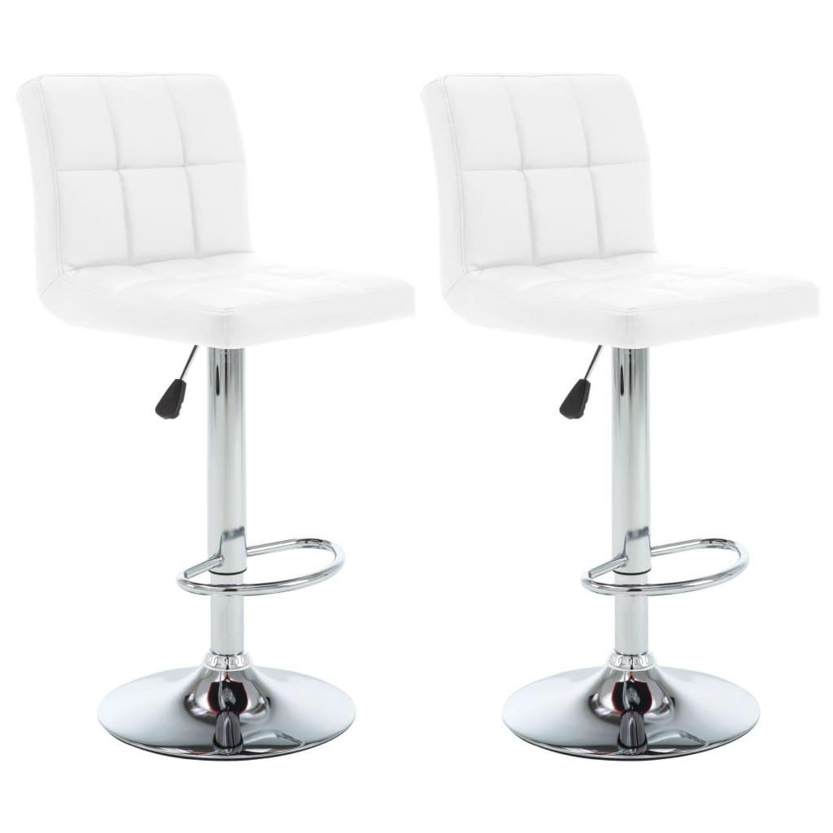VIDAXL Tabourets de bar lot de 2 blanc similicuir