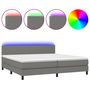Voir la diapositive 2 : VIDAXL Sommier a lattes de lit et matelas et LED Gris fonce 200x200 cm