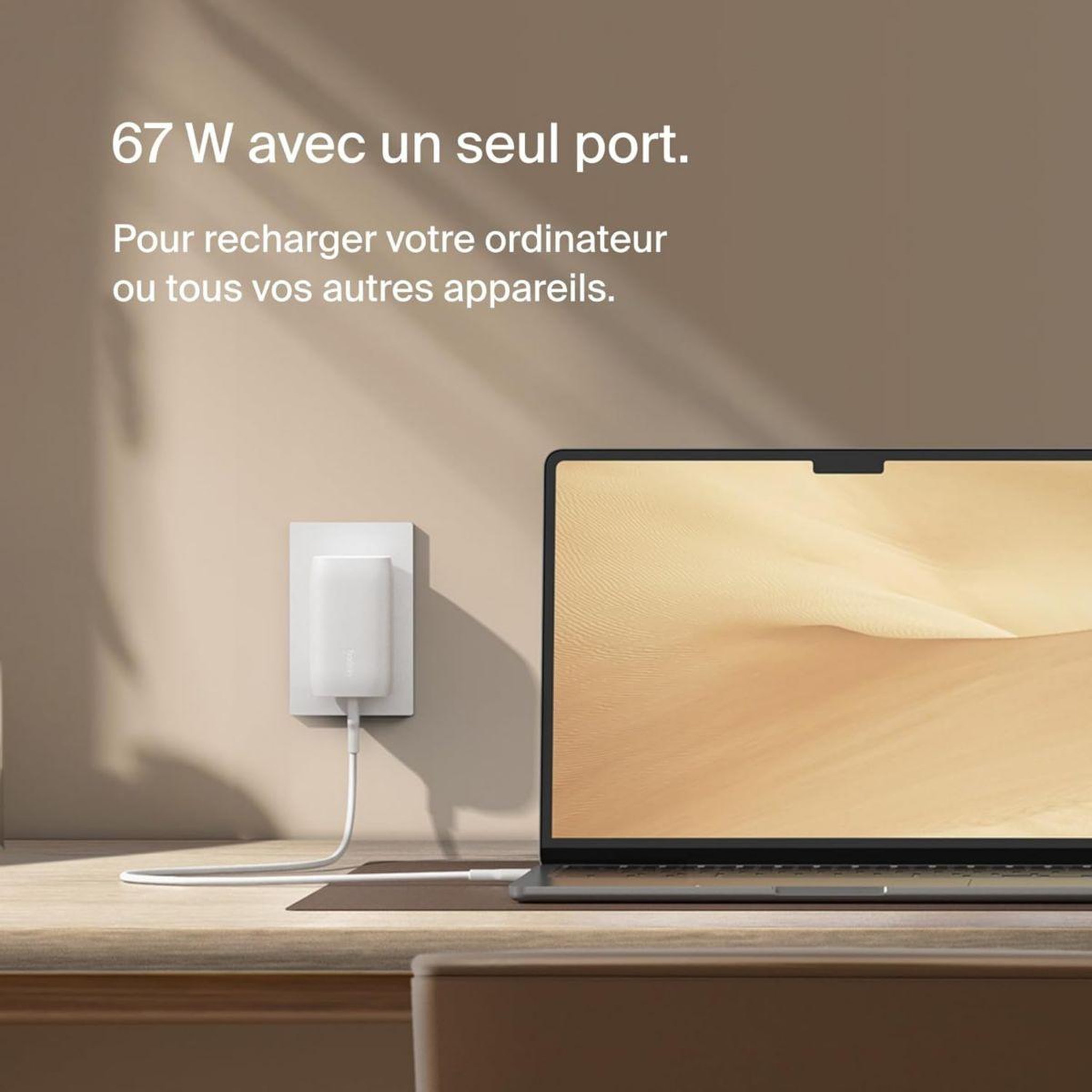 Voir la diapositive 5 : Belkin Chargeur ordinateur portable 3 port usb-c 67w pps technologie