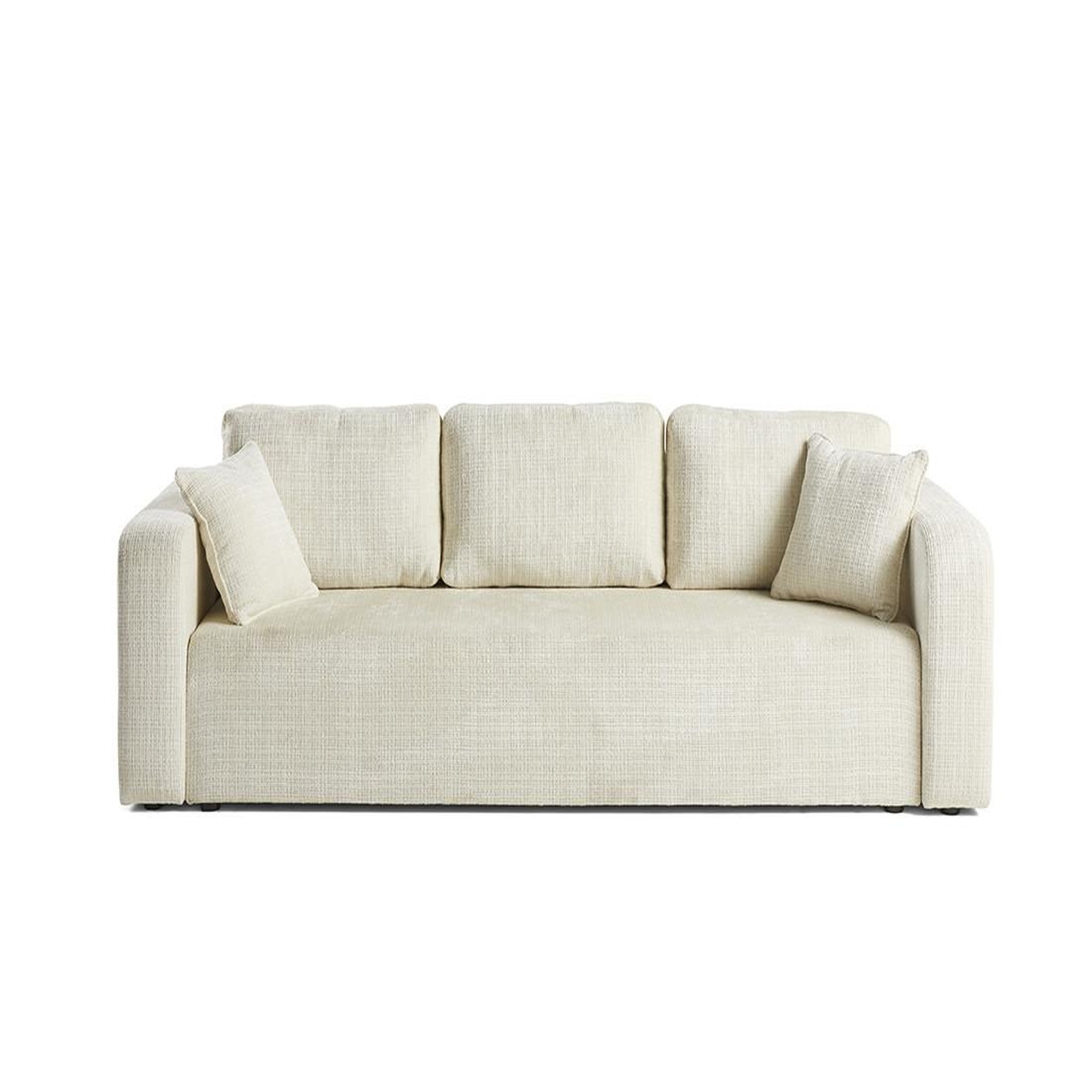 Voir la diapositive 1 : BEST MOBILIER Miro - canapé droit 3 places - convertible avec coffre - en velours texturé