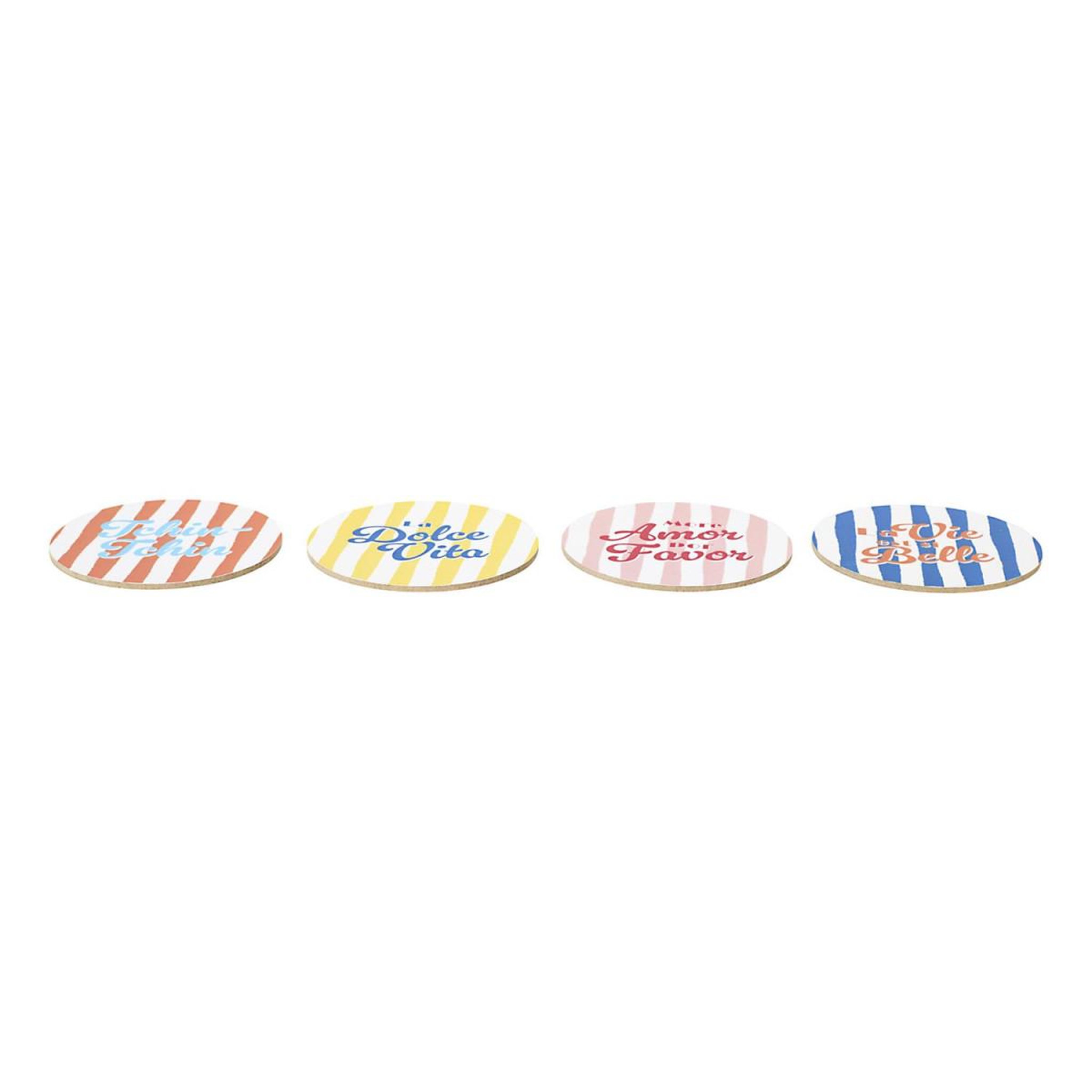 Voir la diapositive 2 : The Home Deco Factory Lot de 4 dessous de verre  dolce vita  10cm multicolore