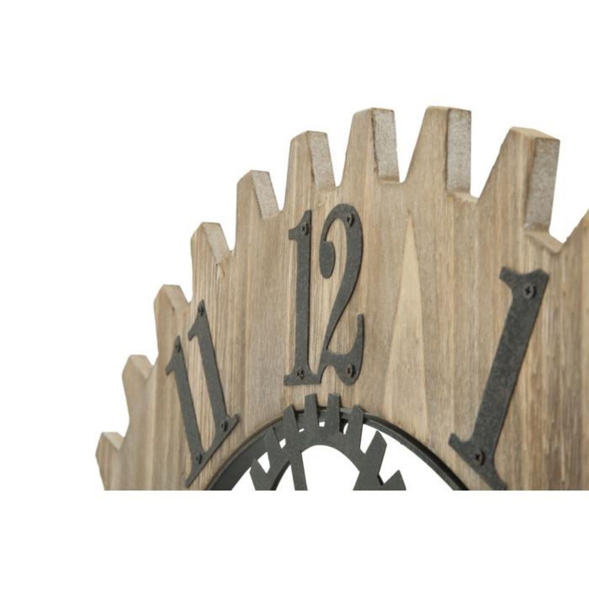 Paris Prix Horloge Murale Engrenage  Plus  60cm Naturel & Noir