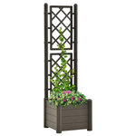 VIDAXL Jardiniere avec treillis 43x43x142 cm PP Anthracite