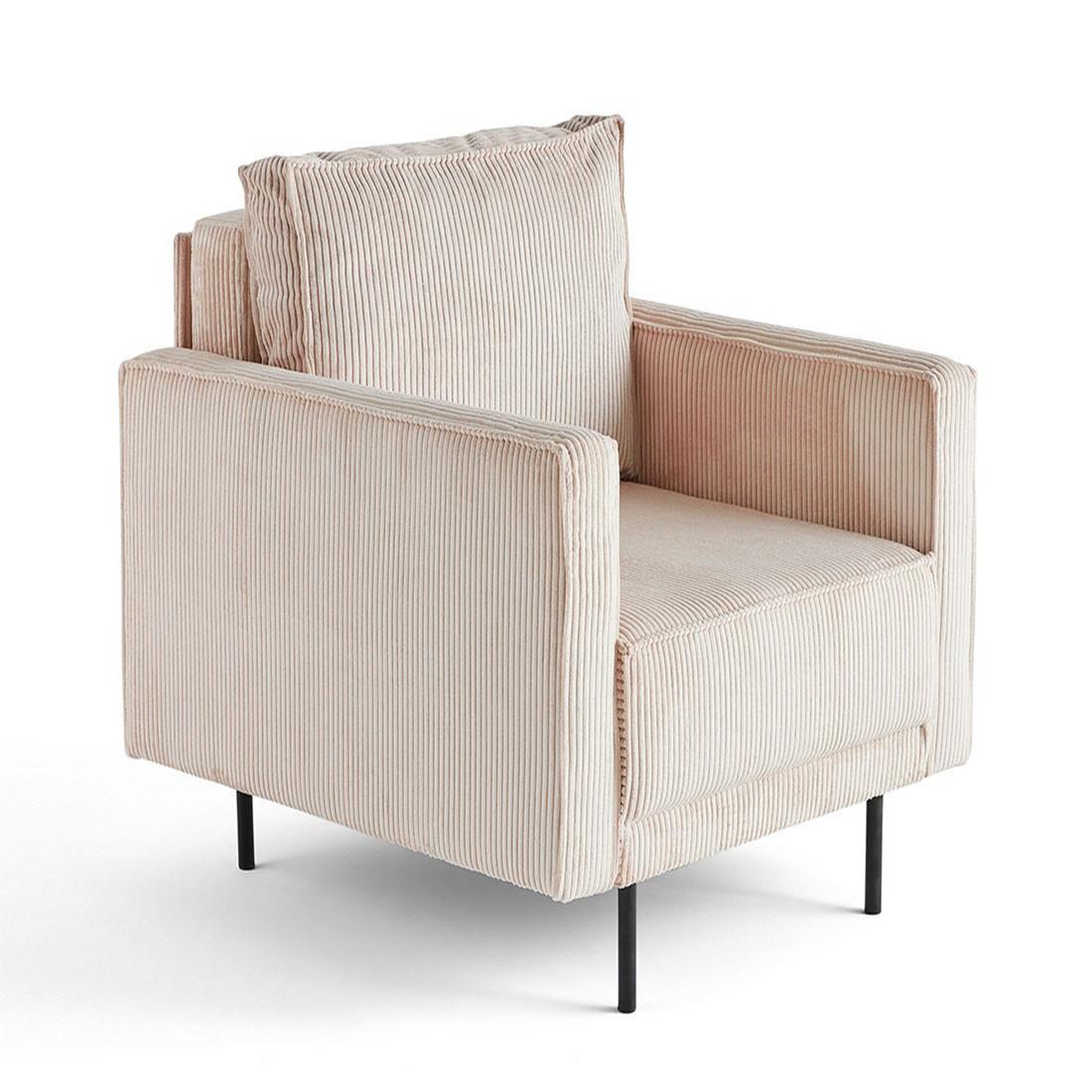 Voir la diapositive 2 : LISA DESIGN Charlie - fauteuil - pieds hauts - en velours côtelé