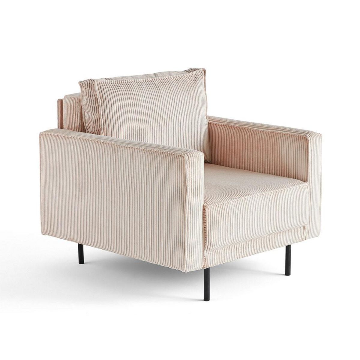 LISA DESIGN Charlie - fauteuil - pieds hauts - en velours côtelé