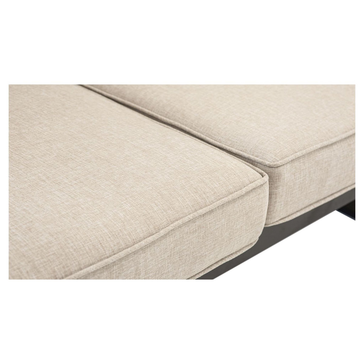 JARDILINE Salon bas de jardin - 5 places - Teck/Aluminium - Beige/Noir - MARTINIQUE