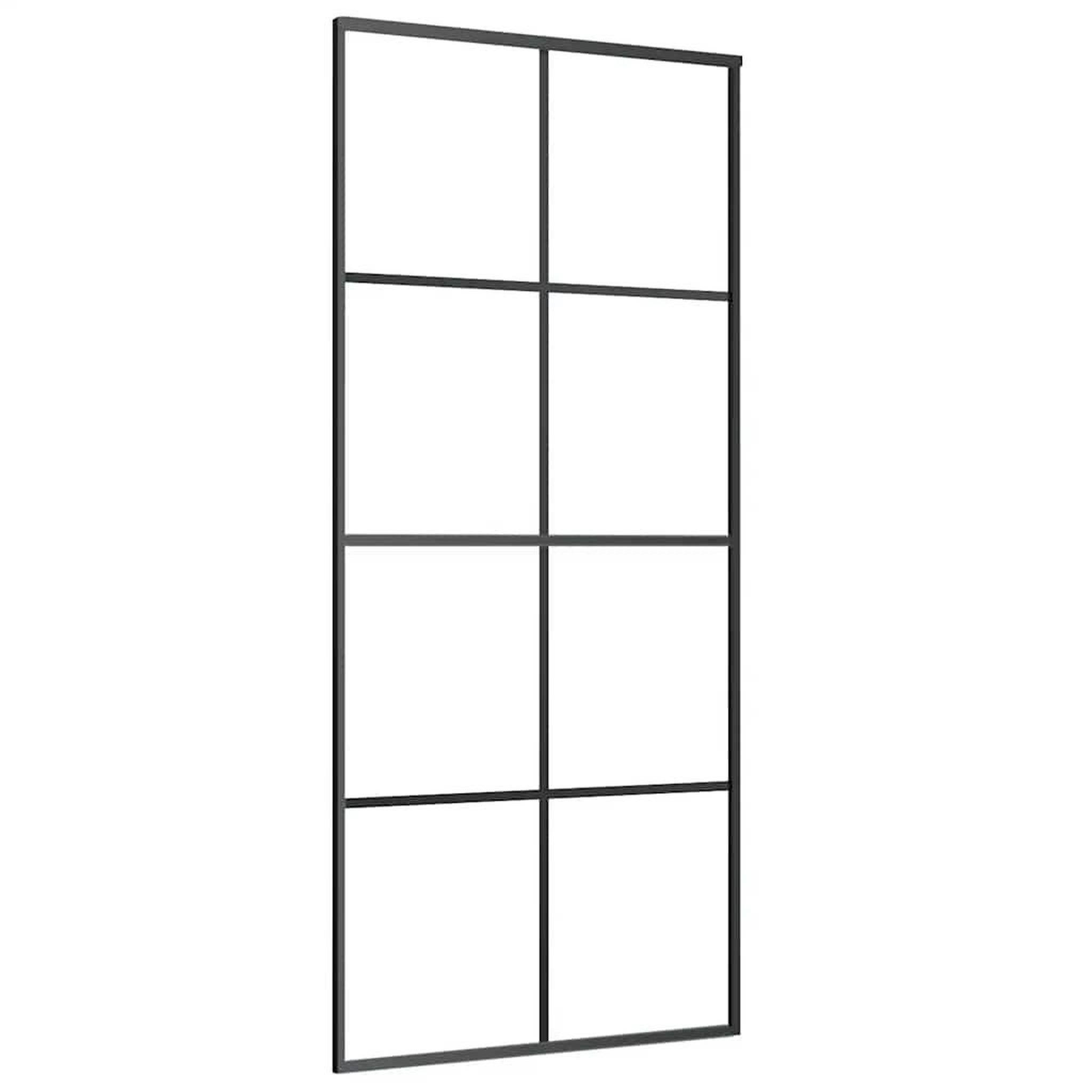 Voir la diapositive 5 : VIDAXL Porte coulissante kit de quincaillerie noir 90x205 cm verre ESG