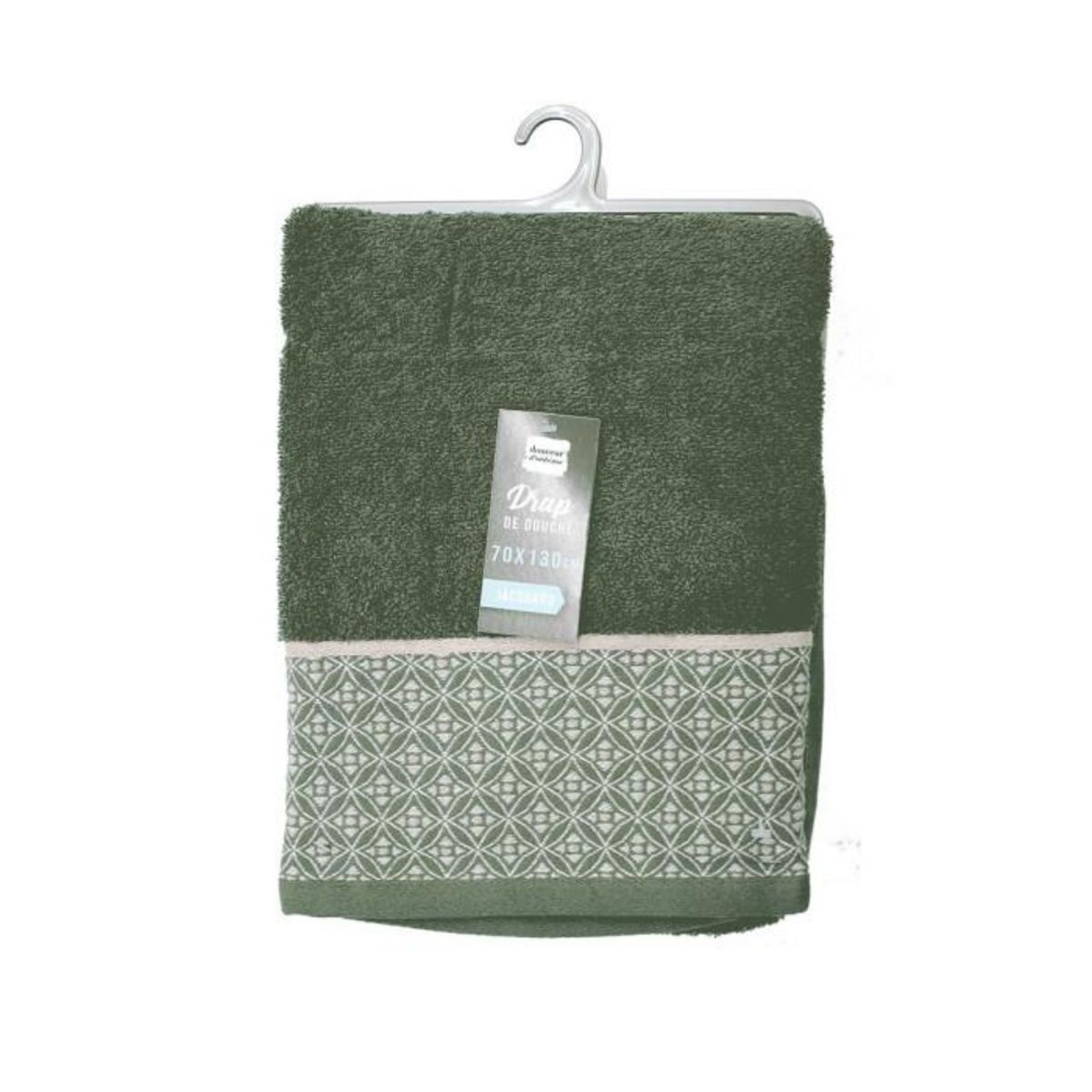 Paris Prix Drap de Douche Jacquard  Belina  70x130cm Kaki