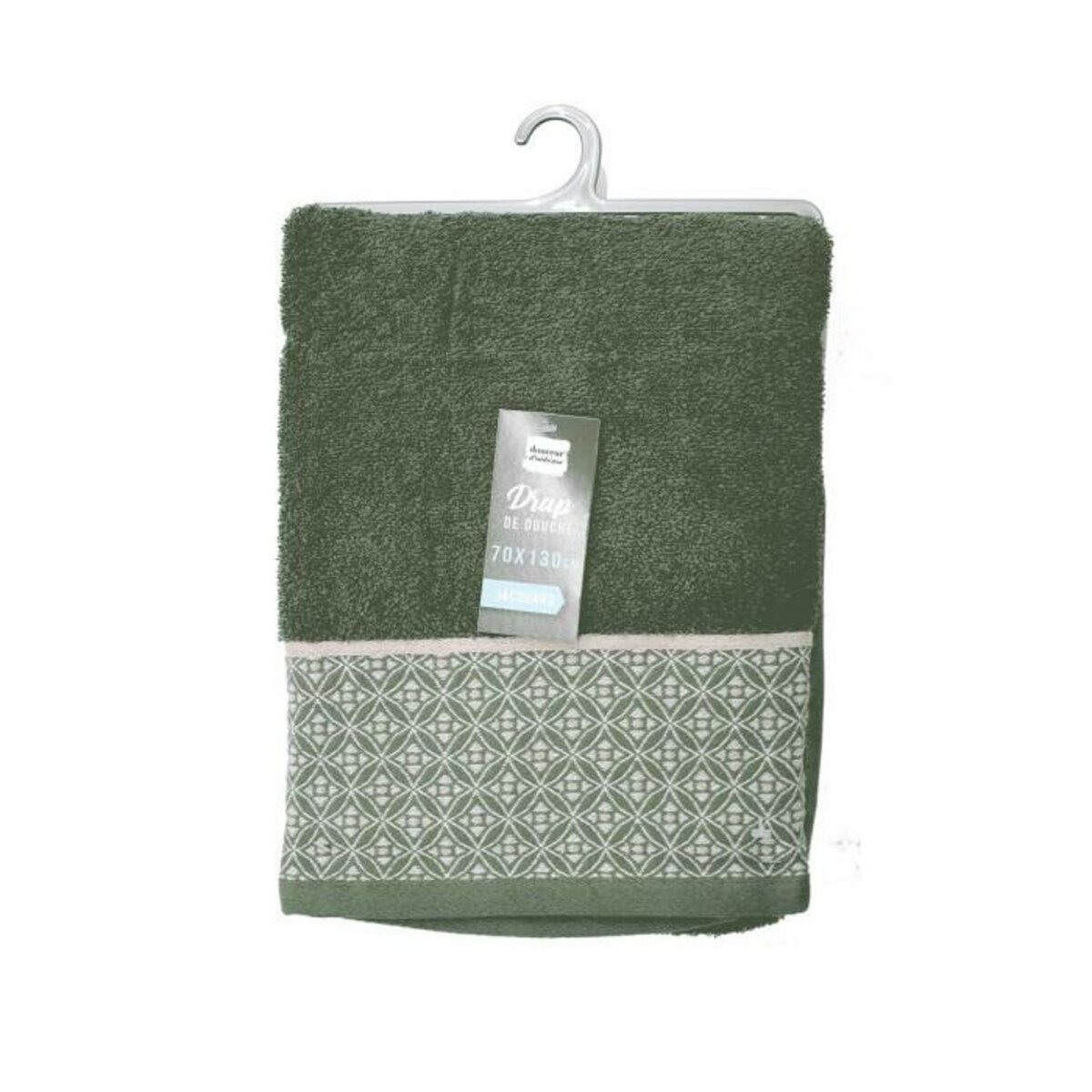 Paris Prix Drap de Douche Jacquard  Belina  70x130cm Kaki
