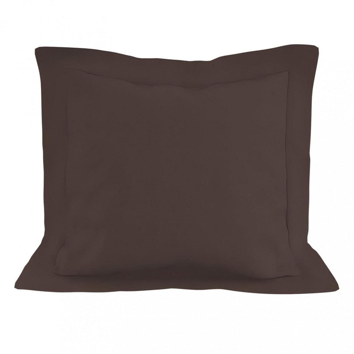 SOLEIL D'OCRE Taie d'oreiller en coton 57 fils 63x63 cm UNI brun, par Soleil d'ocre