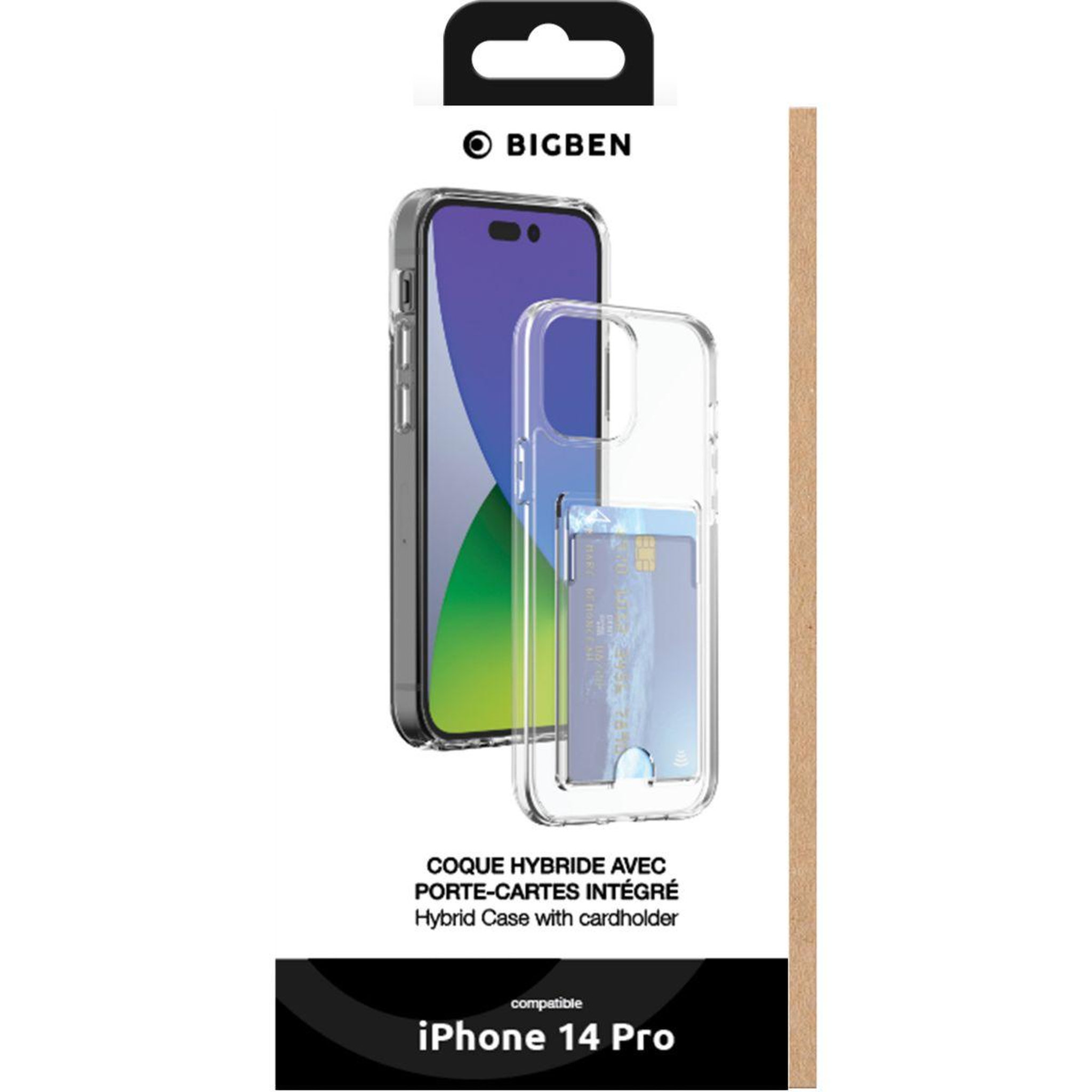 Voir la diapositive 3 : Bigben Connected Coque iPhone 14 Pro transparent porte-cartes