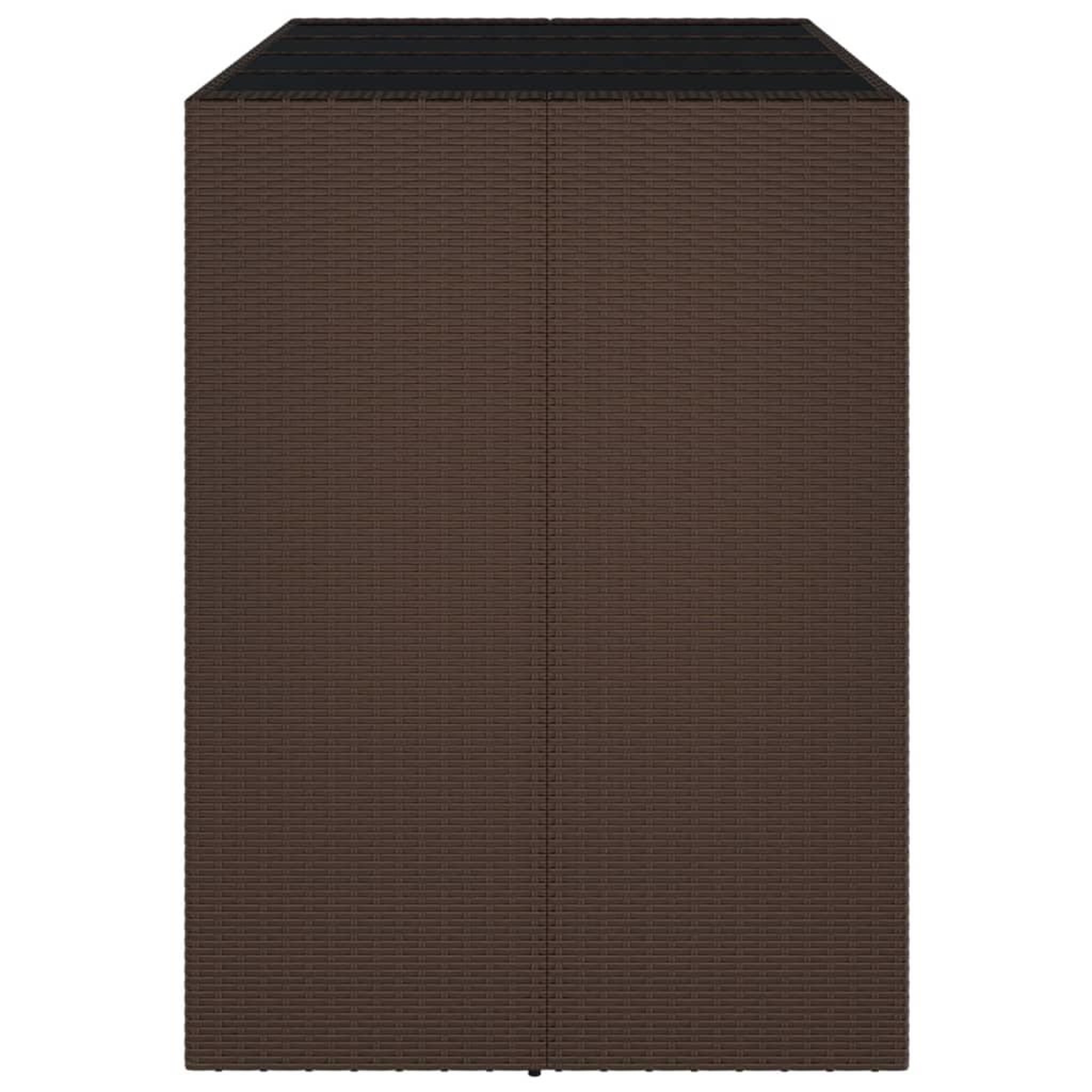 Voir la diapositive 4 : VIDAXL Table de bar et dessus en verre marron 145x80x110 cm poly rotin