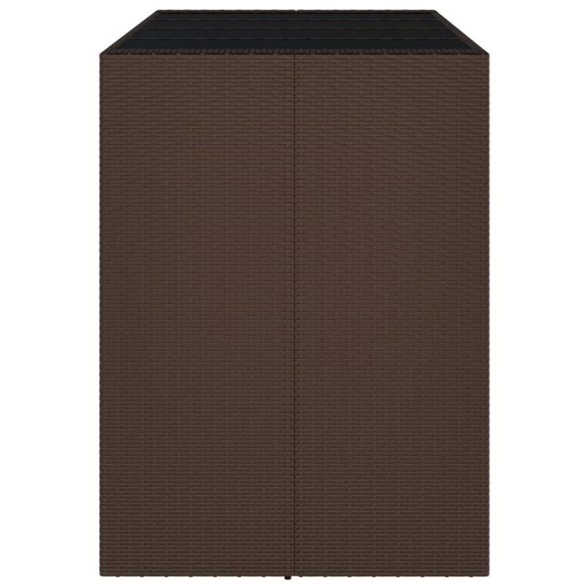 VIDAXL Table de bar et dessus en verre marron 145x80x110 cm poly rotin