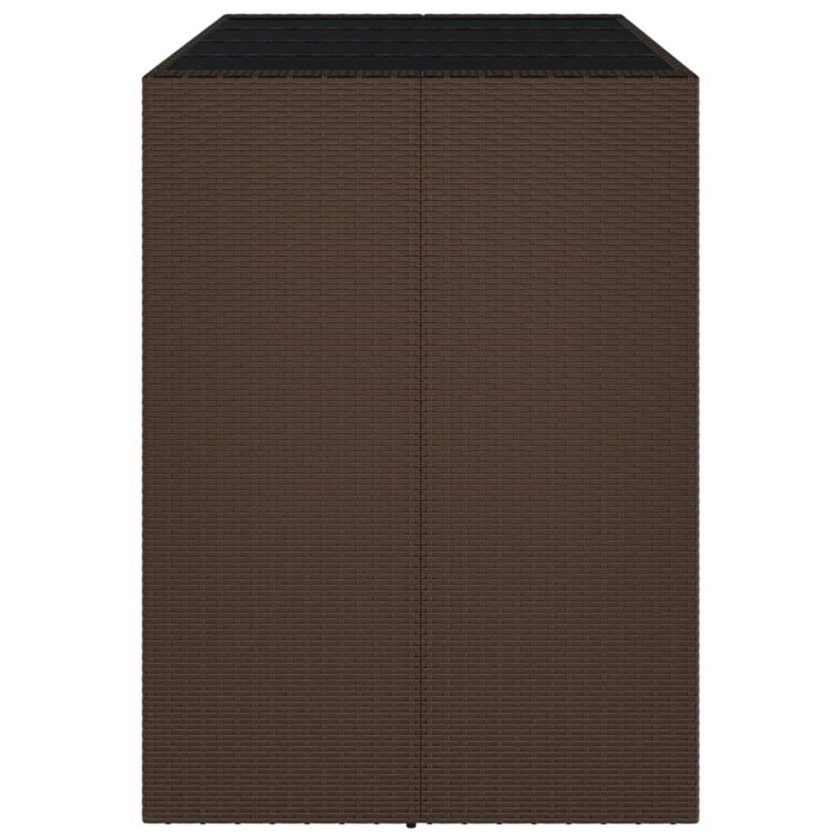 VIDAXL Table de bar et dessus en verre marron 145x80x110 cm poly rotin