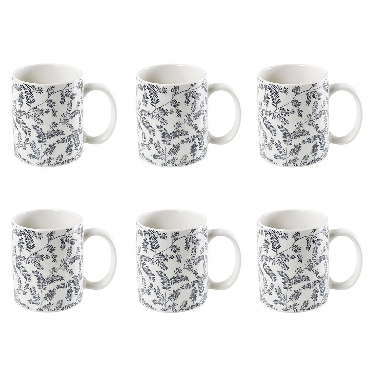 Paris Prix Lot de 6 Mugs Imprimé  Cottage  35cl Gris