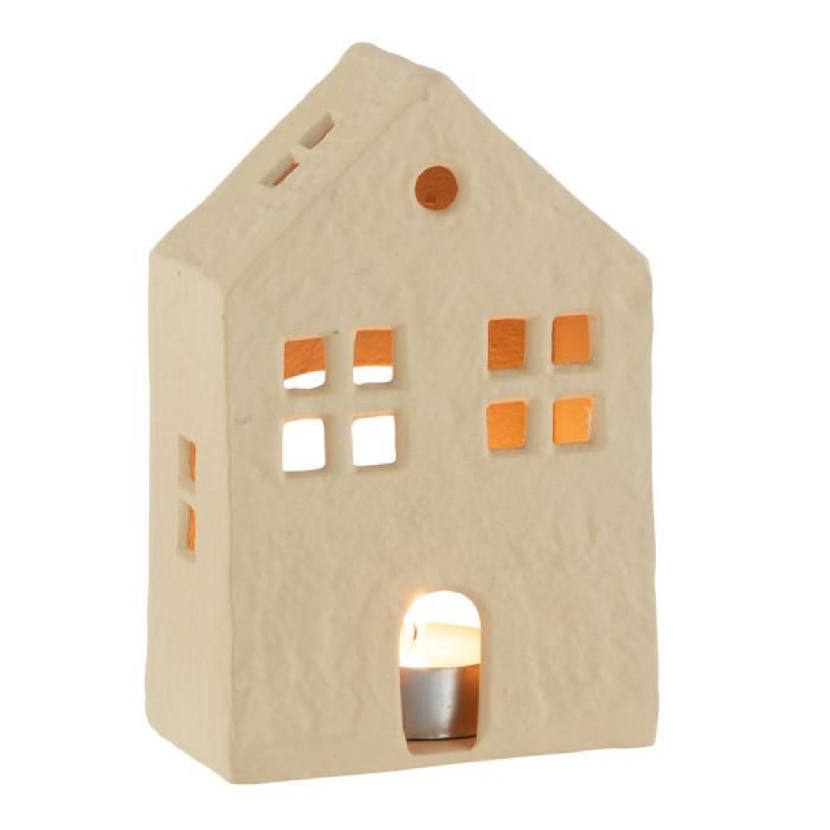 Paris Prix Photophore Maison en Métal  Agra  19cm Beige