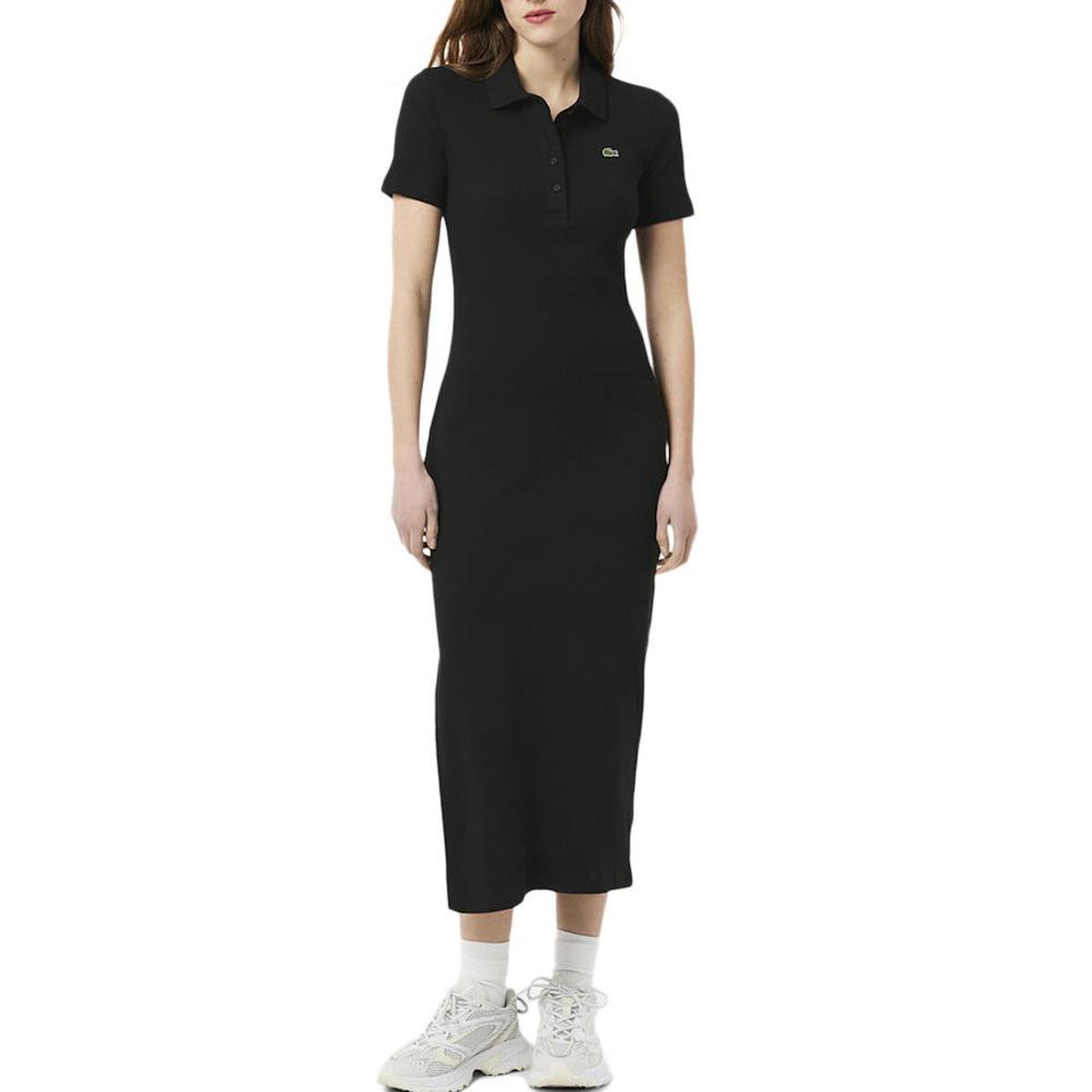 Lacoste Robe  Femme Lacoste Longue Ribbed