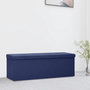 Voir la diapositive 1 : VIDAXL Banc de rangement pliable Bleu Faux lin