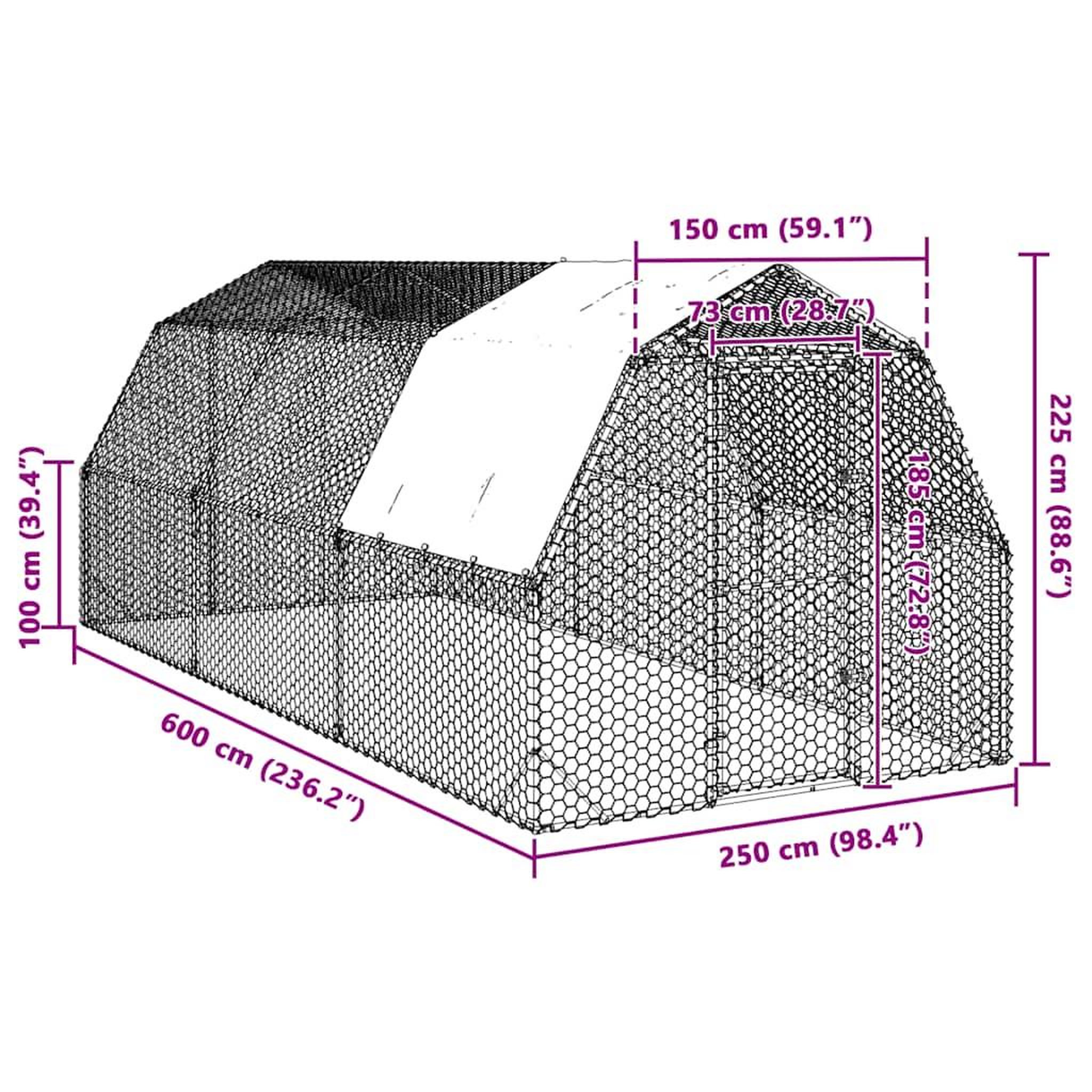 Voir la diapositive 6 : VIDAXL Poulailler avec toit 2,5x6x2,25 m acier galvanise
