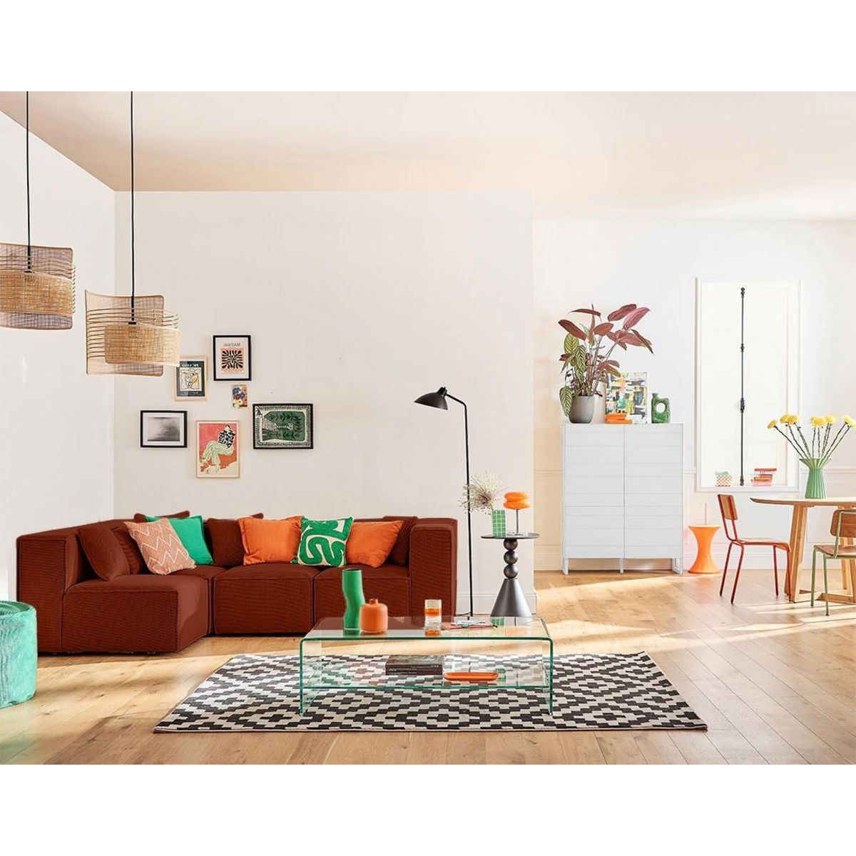 LISA DESIGN Arty - canapé modulable d'angle gauche 5 places - en tissu mailles 3d