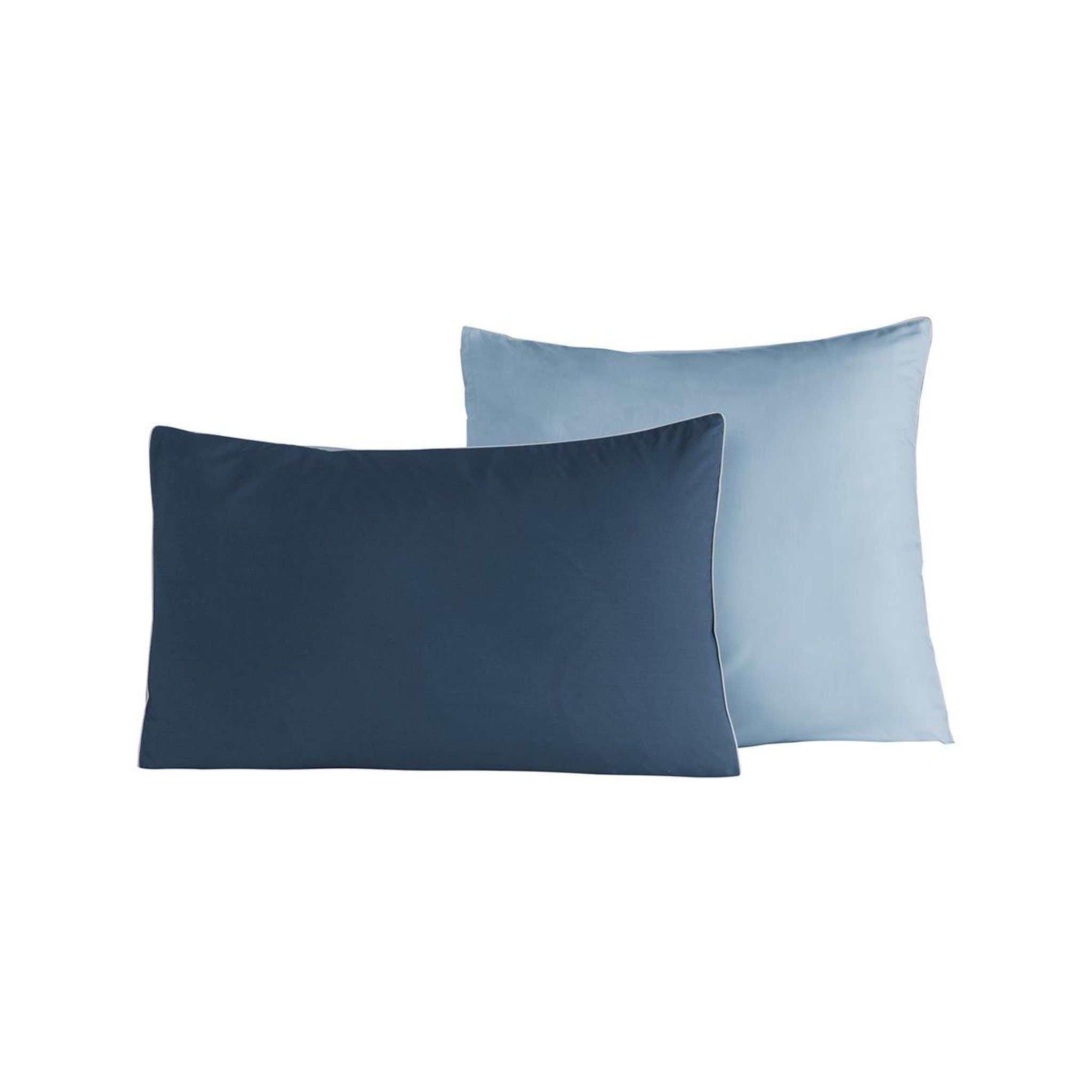 Voir la diapositive 2 : Sensei Maison Lot de 2 taies d'oreiller bicolores en percale coton DOZMARY