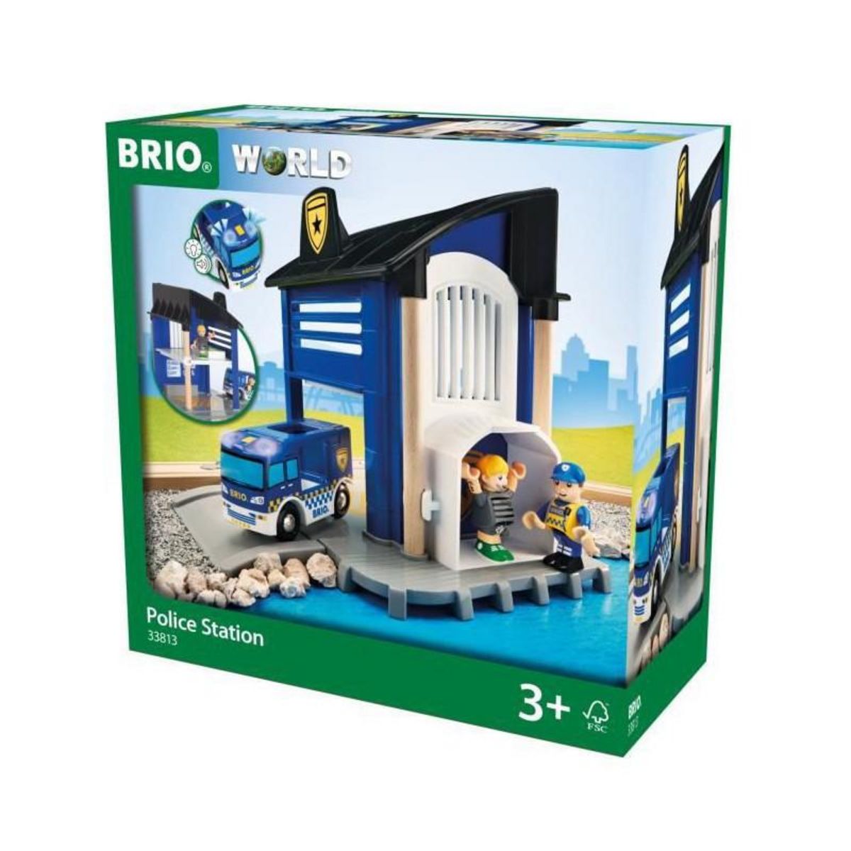 Brio Brio World Commissariat de Police  - Accessoire son et lumiere pour circuit de train en bois - Ravensburger - Des 3 ans - 33813