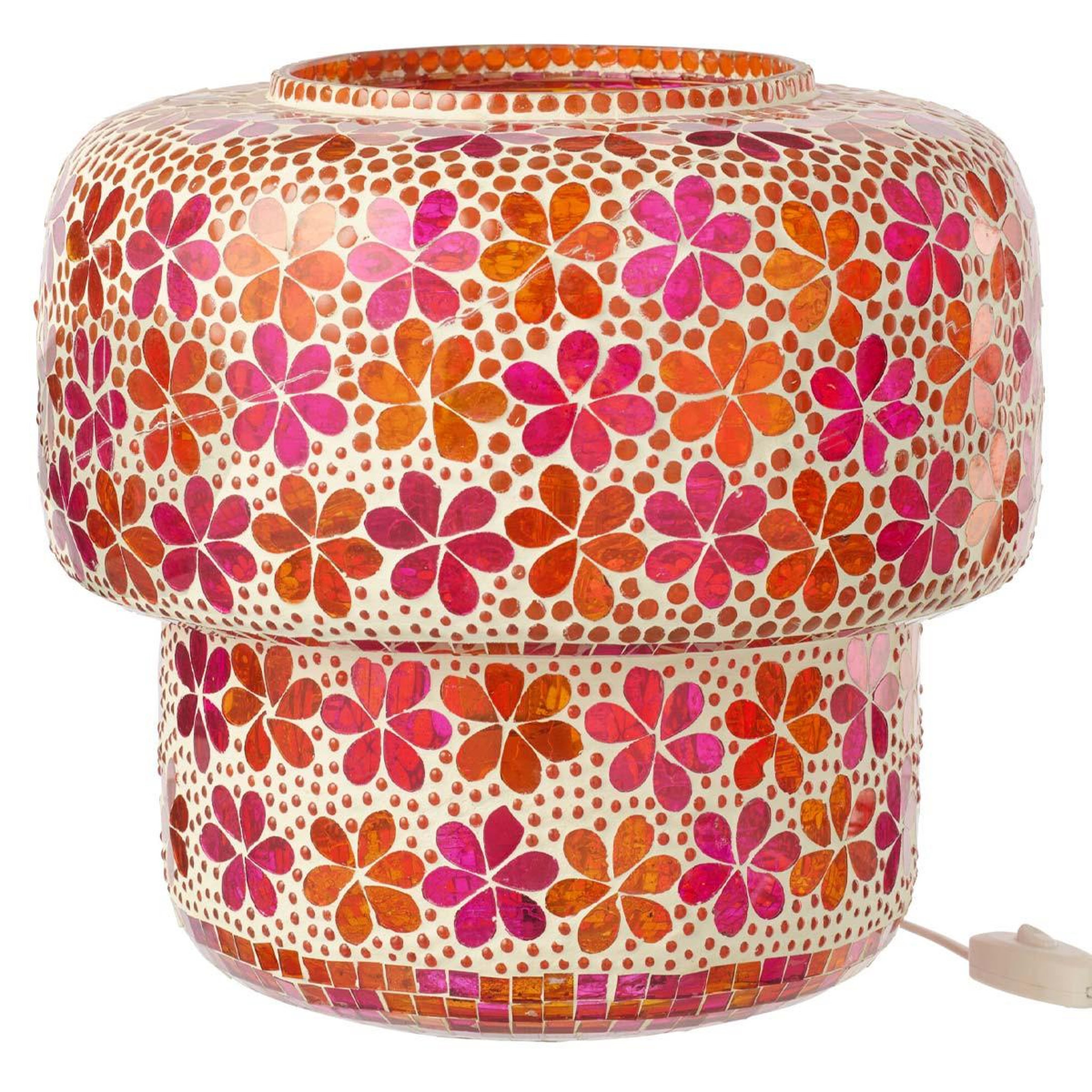 J-LINE Lampe à poser mosaïque  ruthie  33cm rose & orange